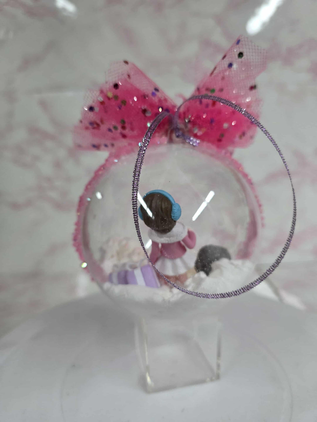 Little Girl w/ Dog & Presents Bauble