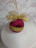 Red/Gold Velvet Bauble