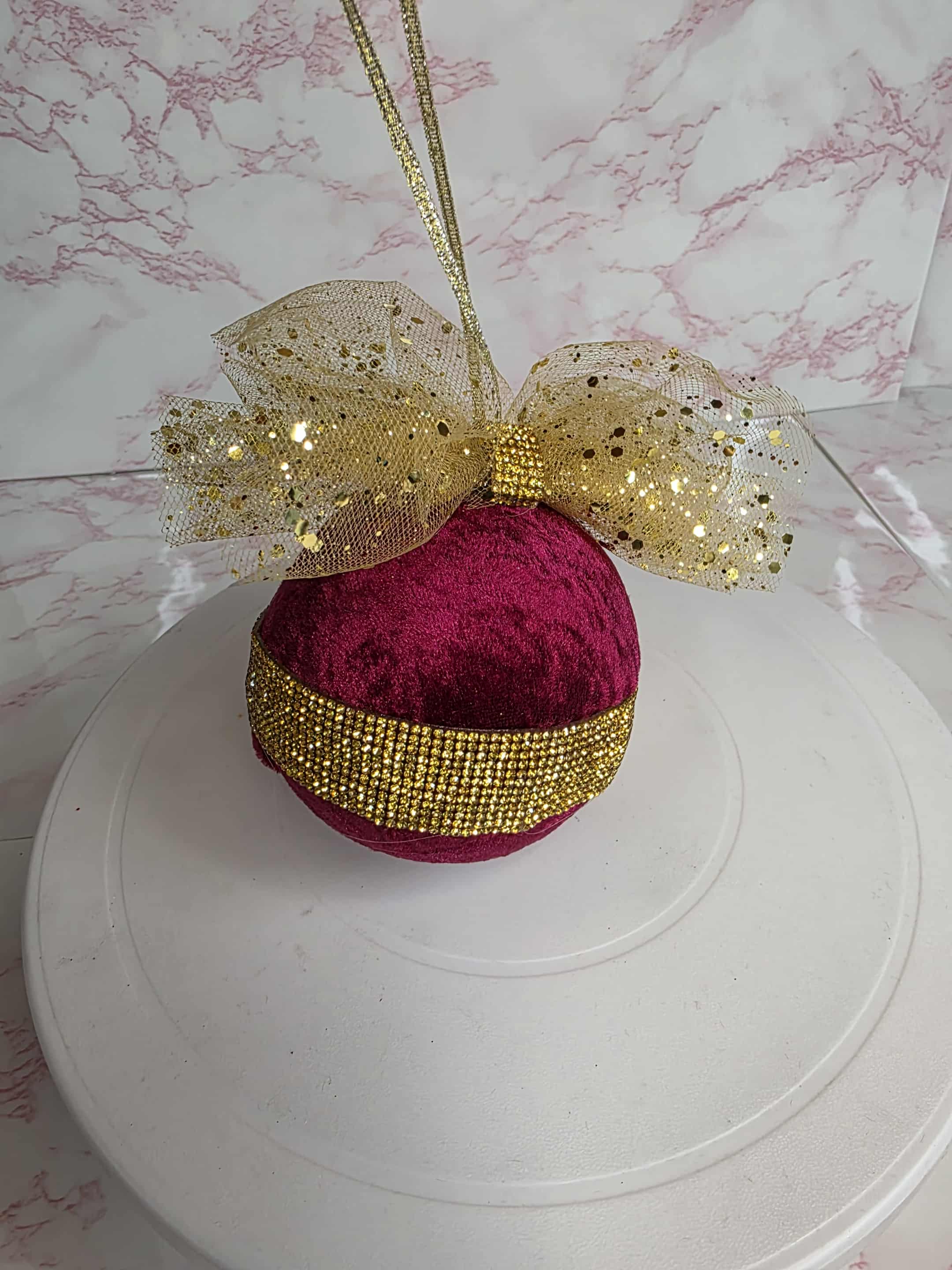 Red/Gold Velvet Bauble