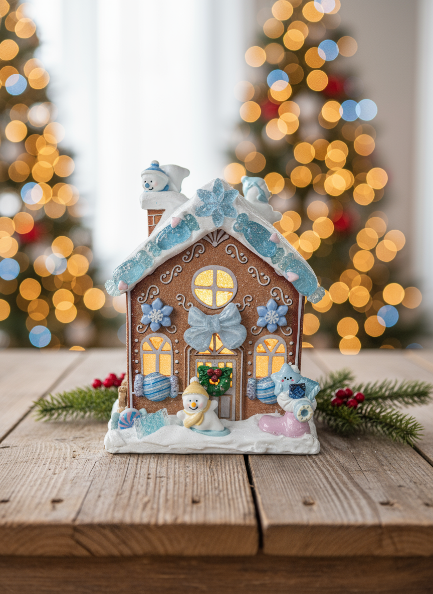 Gingerbread House in holiday setting